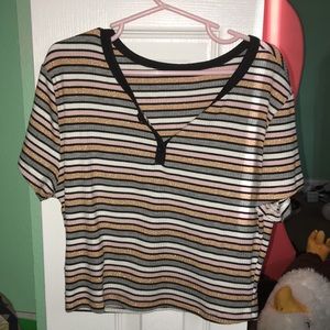 Striped Crop-Top